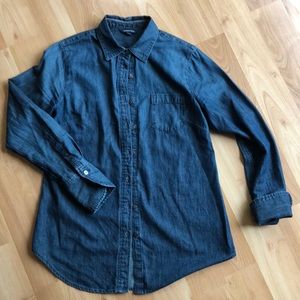 Lands End Button up Long-sleeve denim shirt